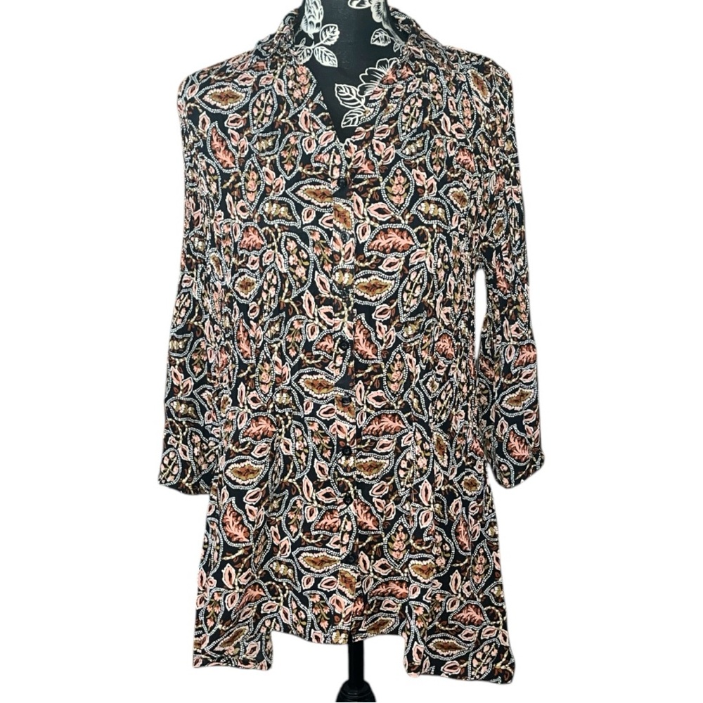 Sunny Leigh Khloe Button Front Tunic Blouse